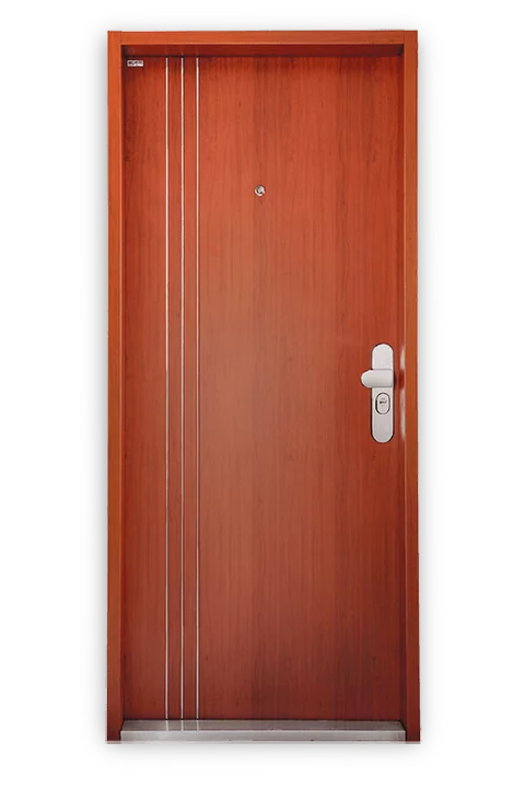 Bezpečnostné dvere s tromi pásmi / orech - F1/B